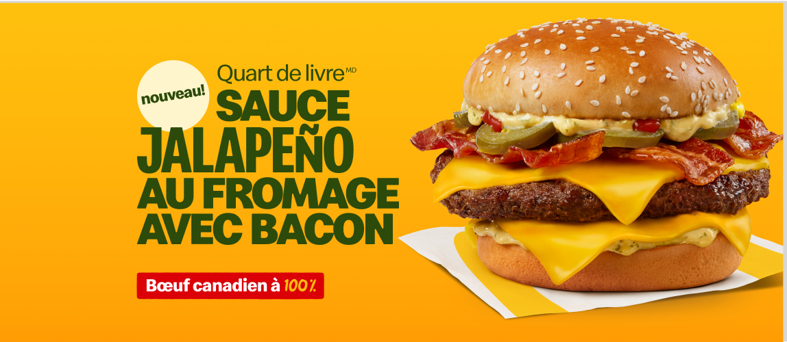 Quart de livre sauce jalapeño au fromage avec bacon