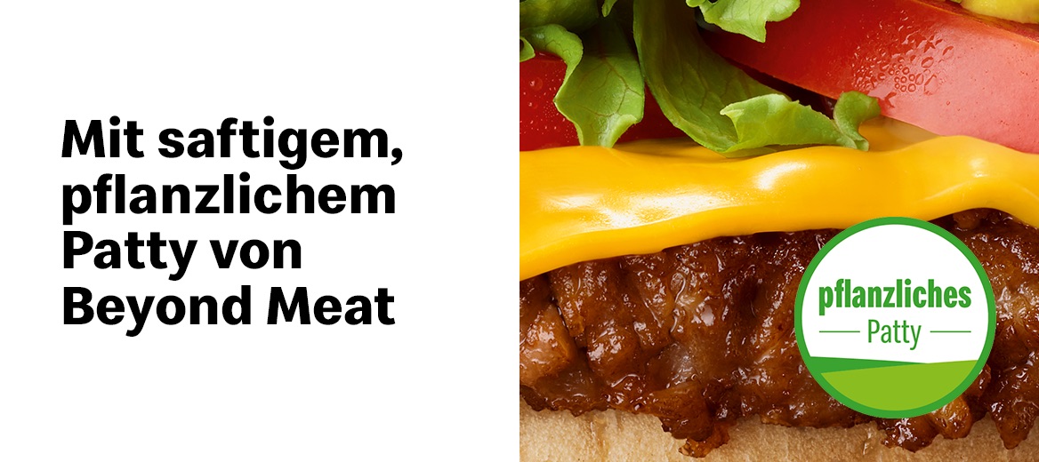 Mit saftigem, pflanzlichem Patty von Beyond Meat