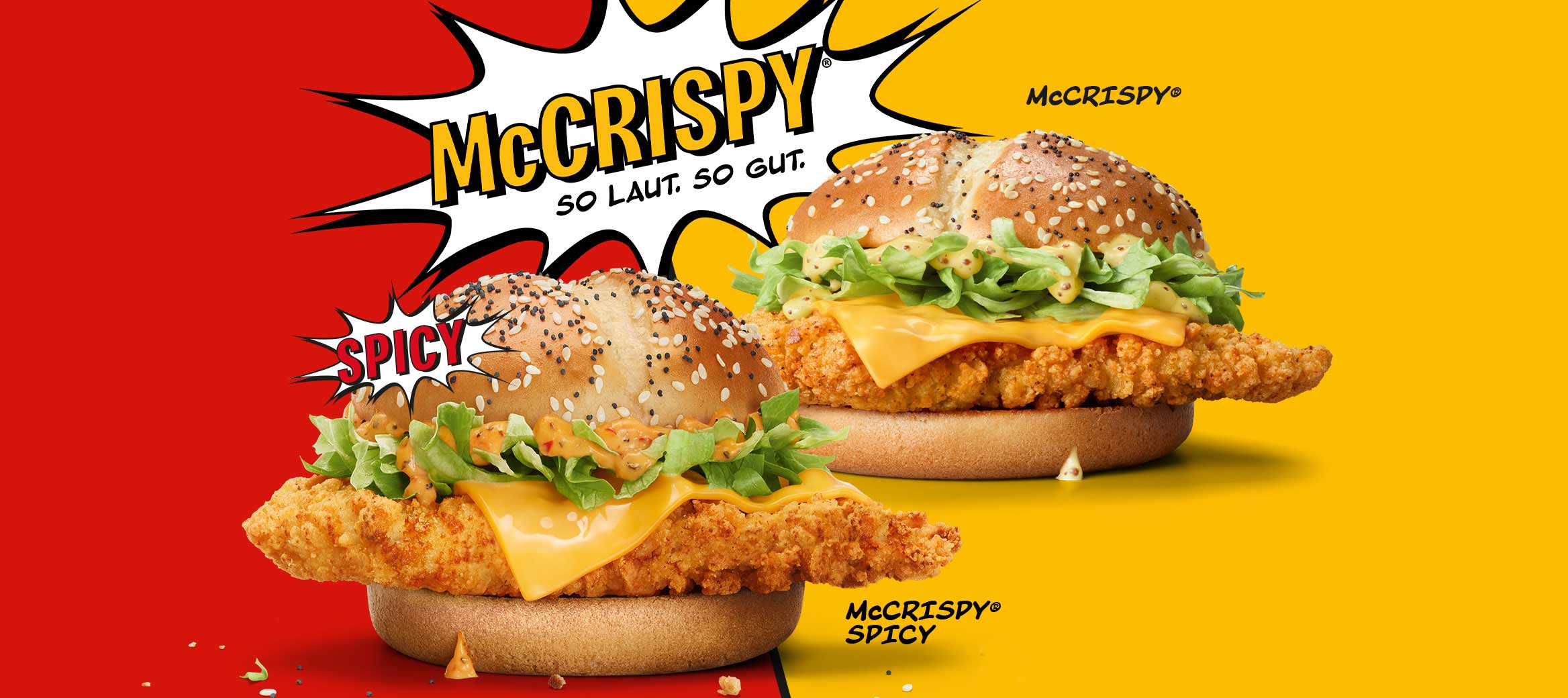 Bild zeigt den McCrispy® und den McCrispy® Spicy.